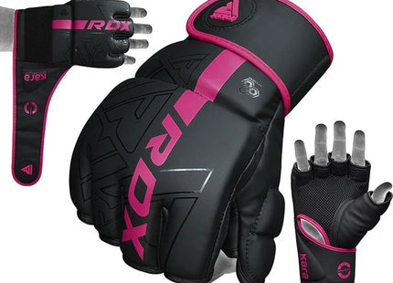 RDX Guantes MMA de Grappling Rosados, F6 Kara