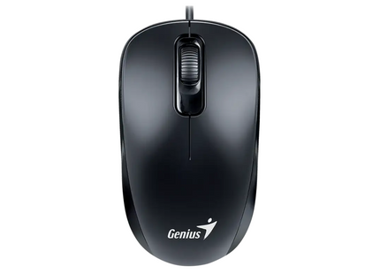 Mouse Genius RS2 DX-110 negro alámbrico con cable USB vista frontal