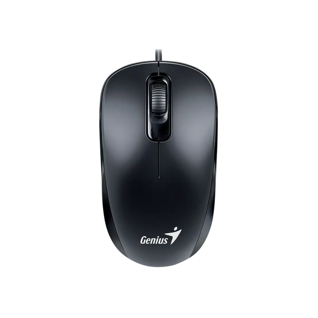 Mouse Genius RS2 DX-110 negro alámbrico con cable USB vista frontal