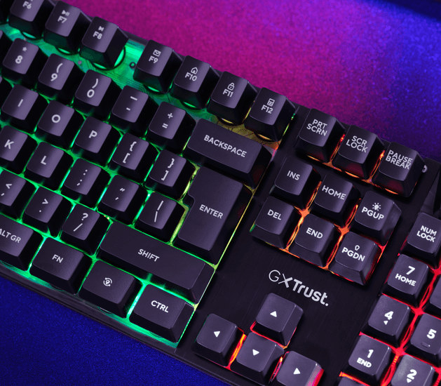 Teclado Gaming Trust Azor GXT 835 Iluminado Negro en Español, 23823