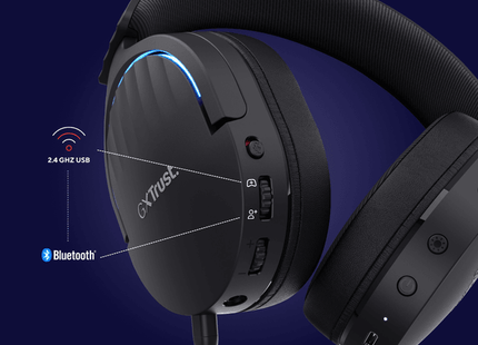 Headset Trust GXT 491 Fayzo gaming almohadillas circumaurales negro