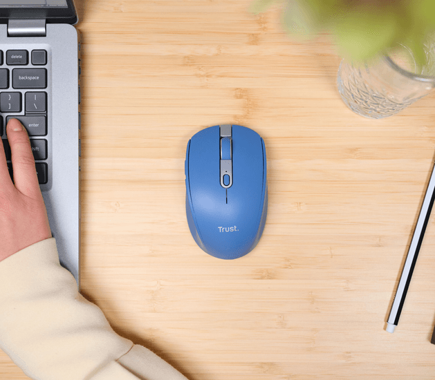 Mouse Trust Ozaa Inalámbrico Recargable Silencioso Azul, 24934