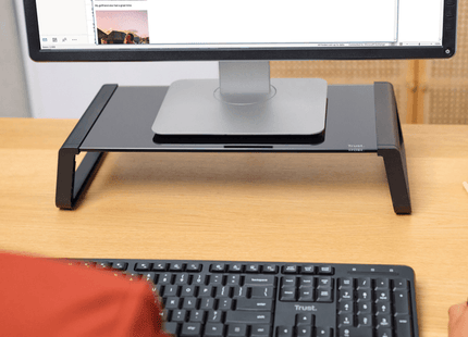 Soporte Trust para Monitor de Cristal Templado Negro, 25271