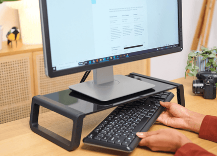 Soporte Trust para Monitor de Cristal Templado Negro, 25271