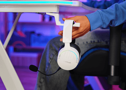 Trust GXT 491W Fayzo auriculares gaming blancos vista lateral izquierda
