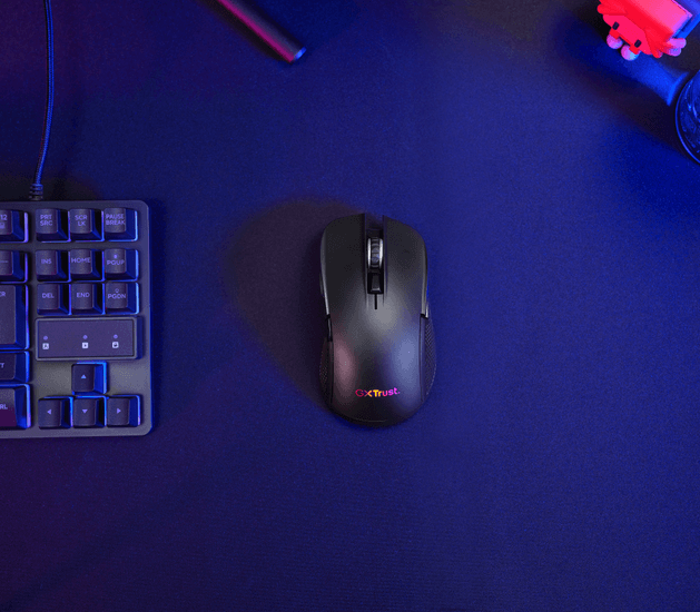 Mouse Trust YBAR GXT 931 Gaming inalámbrico Recargable 50 hrs de Autonomia Negro, 25330