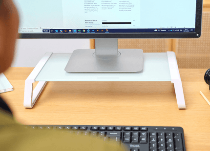 Soporte Trust para Monitor de Cristal Templado Blanco, 25351