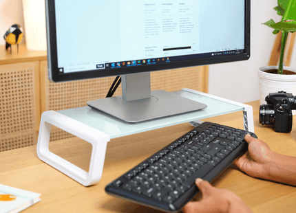 Soporte Trust para Monitor de Cristal Templado Blanco, 25351
