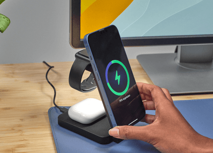 Cargador Trust Viro Magnético Inalámbrico 3 en 1 para iPhone, Apple Watch y AirPods, 25464