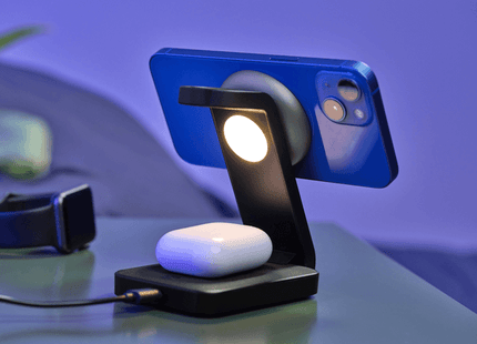 Cargador Trust Viro Magnético Inalámbrico 3 en 1 para iPhone, Apple Watch y AirPods, 25464