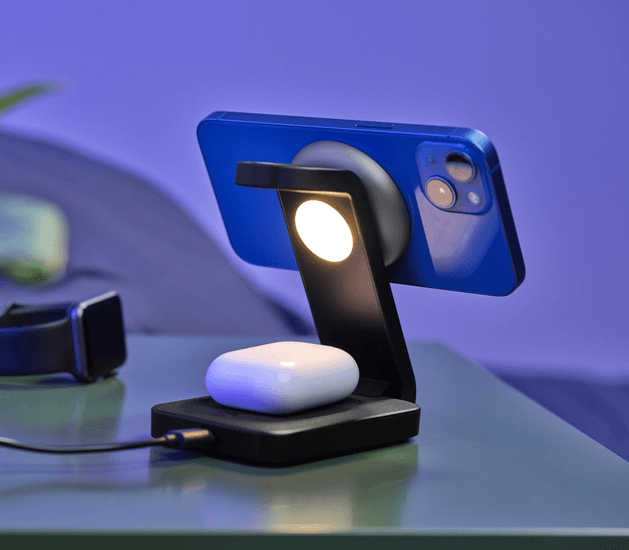 Cargador Trust Viro Magnético Inalámbrico 3 en 1 para iPhone, Apple Watch y AirPods, 25464