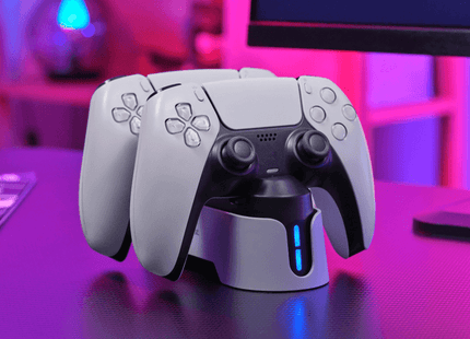Base de Carga Doble Trust para Mandos de PS5 GXT 228 Blanco, 25597