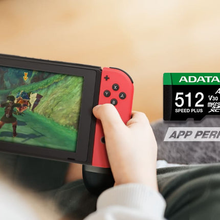 Memoria Micro SDXC ADATA | 512GB | Clase 10 | UHS-I U3 V30 A2 | 180MB/s lectura | 160MB/s escritura | con adaptador SD