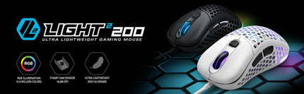 Mouse Gaming RGB Sharkoon Light² 200 | 16000 DPI | Ultra ligero | 6 Botones | Alámbrico