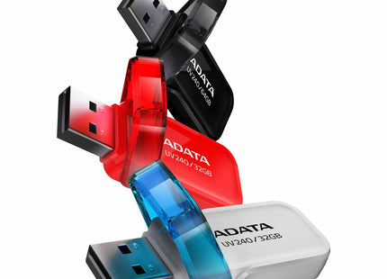 Memoria USB ADATA UV240 | 64GB | USB 2.0 | Celeste | Flip Cap | Compatible con Windows, Mac y Linux