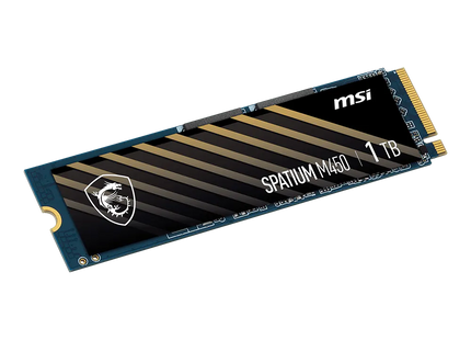 SSD interno MSI M450 1TB vista posterior con chips de memoria NAND