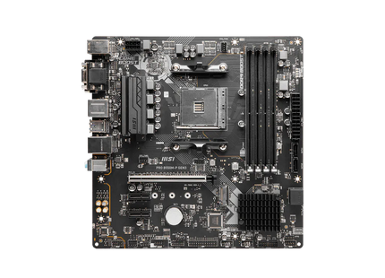 Tarjeta madre MSI PRO B550M-P GEN3 vista en ángulo