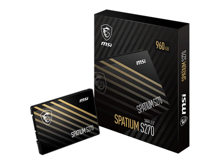 SSD MSI Spatium S270 480GB empaque original con disco visible