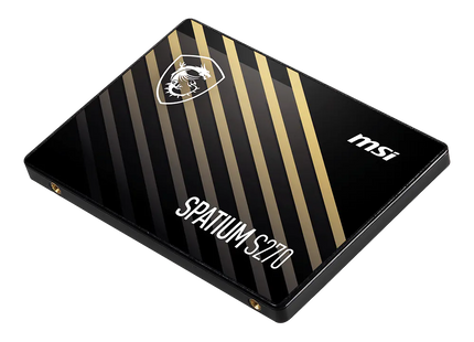 SSD interno MSI Spatium S270 vista posterior con especificaciones técnicas