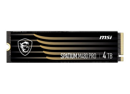 SSD NVMe MSI SPATIUM M480 1TB vista frontal con etiqueta del modelo