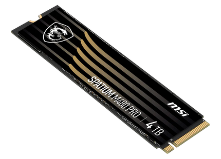 SSD interno MSI M480 1TB mostrando conectores PCIe 4.0 vista posterior
