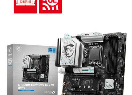 Panel trasero I/O con puertos USB, WiFi y LAN 2.5G de MSI B760M Gaming Plus
