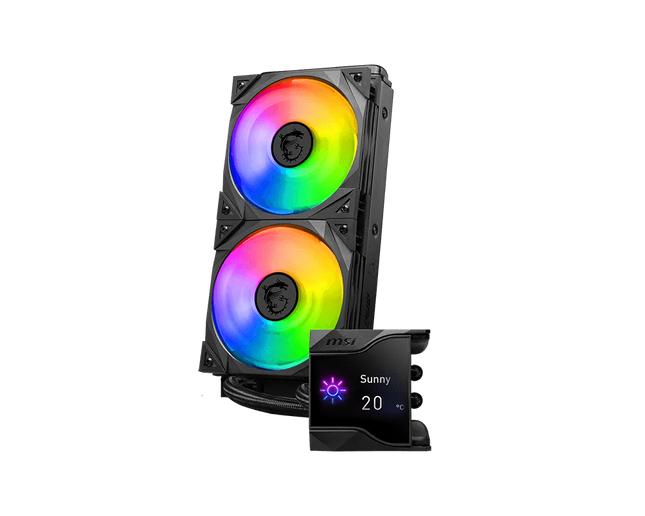 Sistema de enfriamiento líquido MSI MPG CoreLiquid D240 con pantalla IPS integrada y iluminación ARGB