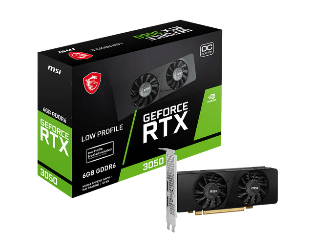 MSI Tarjeta gráfica 6 GB, GeForce RTX 3050 LP 6G OC