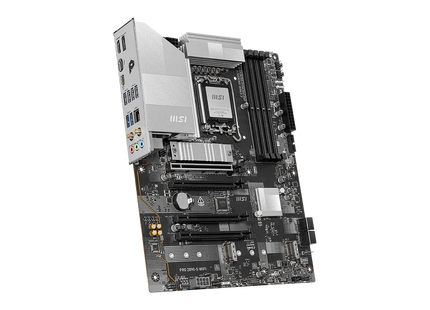 Vista lateral de tarjeta madre MSI PRO Z890-S mostrando slots de expansión