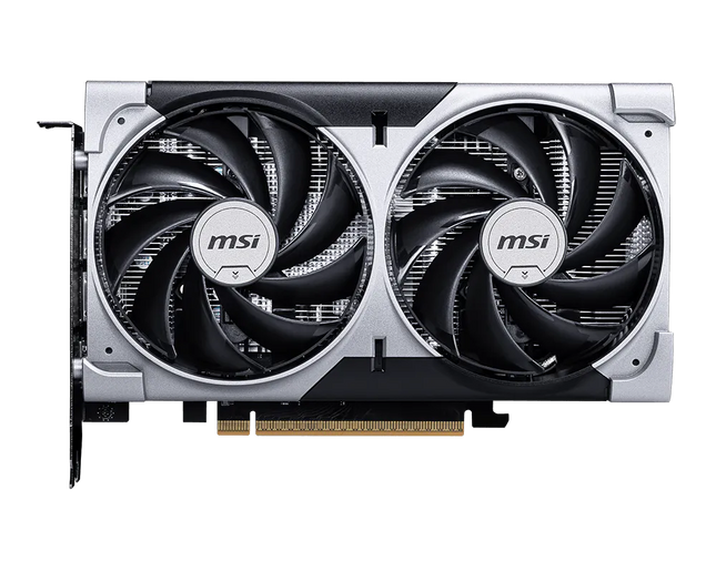 MSI GeForce RTX 5060 Ventus 2X OC vista frontal con doble ventilador