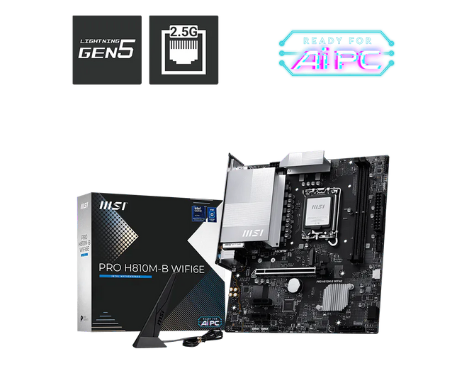 MSI PRO H810M-B conectores traseros con puertos USB y WiFi 6E integrado