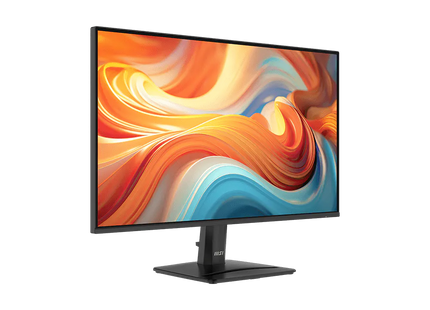 Vista lateral del monitor MSI PRO MP271 E14A mostrando el perfil delgado y diseño elegante