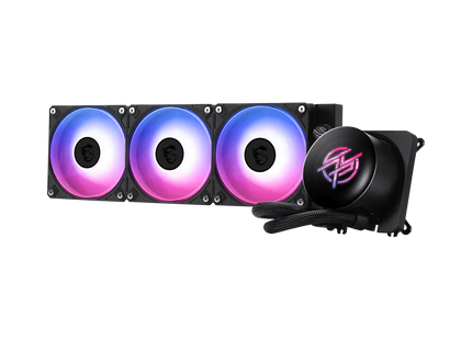 Enfriamiento líquido MSI MPG Coreliquid P13 con iluminación RGB y ventilador de 120mm vista frontal