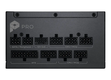 MSI PRO A1000PL PCIE5 fuente de poder vista lateral