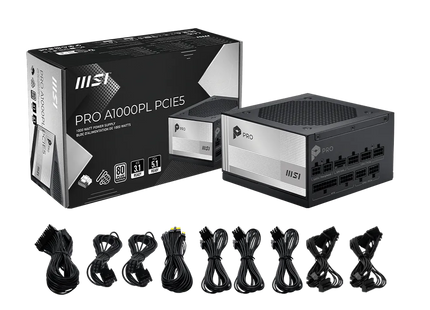 MSI PRO A1000PL PCIE5 fuente de poder detalle
