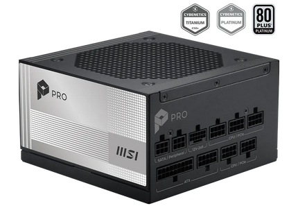 MSI PRO A1000PL PCIE5 fuente de poder vista frontal
