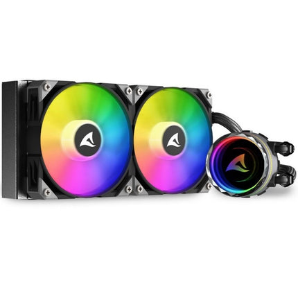Enfriamiento Líquido Sharkoon S80 RGB AIO | 240mm | RGB | Logotipo giratorio | Compatibilidad Intel & AMD