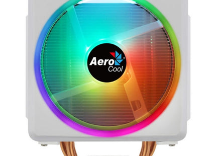 Abanico AeroCool Cylon 4F WH ARGB PWM 4P para CPU | Tecnología Heat Core Touch | 4 Tubos de Calor Térmico | Iluminación LED RGB | Blanco