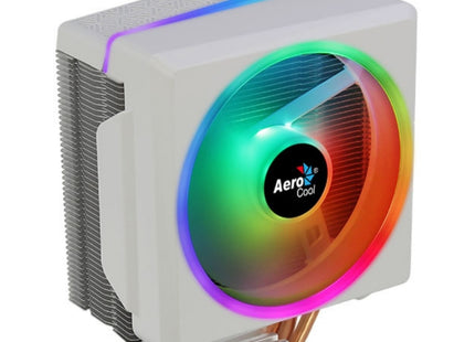 Abanico AeroCool Cylon 4F WH ARGB PWM 4P para CPU | Tecnología Heat Core Touch | 4 Tubos de Calor Térmico | Iluminación LED RGB | Blanco