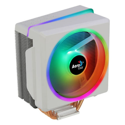 Abanico AeroCool Cylon 4F WH ARGB PWM 4P para CPU | Tecnología Heat Core Touch | 4 Tubos de Calor Térmico | Iluminación LED RGB | Blanco