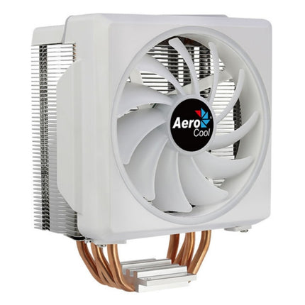 Abanico AeroCool Cylon 4F WH ARGB PWM 4P para CPU | Tecnología Heat Core Touch | 4 Tubos de Calor Térmico | Iluminación LED RGB | Blanco