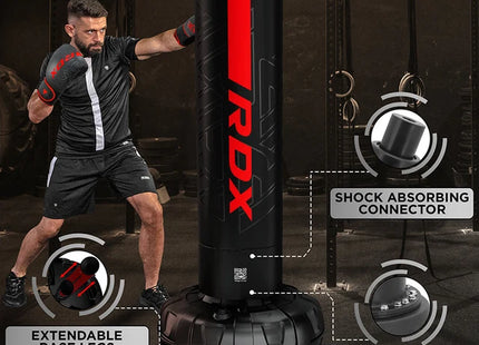 RDX Saco de Boxeo de Pie 1.8 m Negro/Rojo, F6 Kara