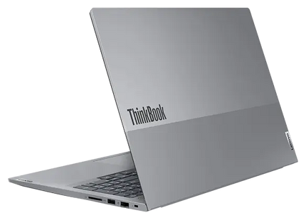 Lenovo ThinkBook 16 Gen 6, vista trasera en ángulo izquierdo