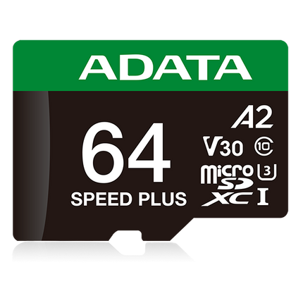 Memoria Micro SDXC ADATA 64GB Speed Plus | UHS-I U3 | 100MB/s lectura | 85MB/s escritura | UD64GUI3V30A2SP-RA1