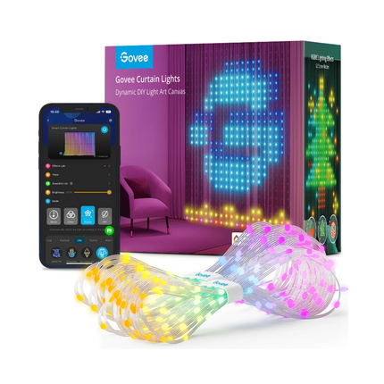 Cortina de Luces Govee WiFi y Bluetooth Curtain Light H70B1 | RGBIC | Efectos Dinámicos | Control por App y Voz
