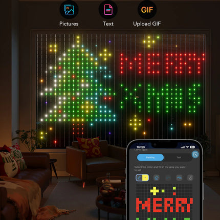 Cortina de Luces Govee WiFi y Bluetooth Curtain Light H70B1 | RGBIC | Efectos Dinámicos | Control por App y Voz