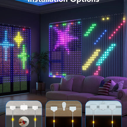 Cortina de Luces Govee WiFi y Bluetooth Curtain Light H70B1 | RGBIC | Efectos Dinámicos | Control por App y Voz