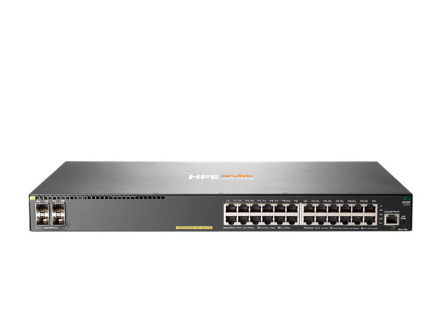 Aruba Switch 2930F 24G PoE+ 4SFP 370W - vista frontal
