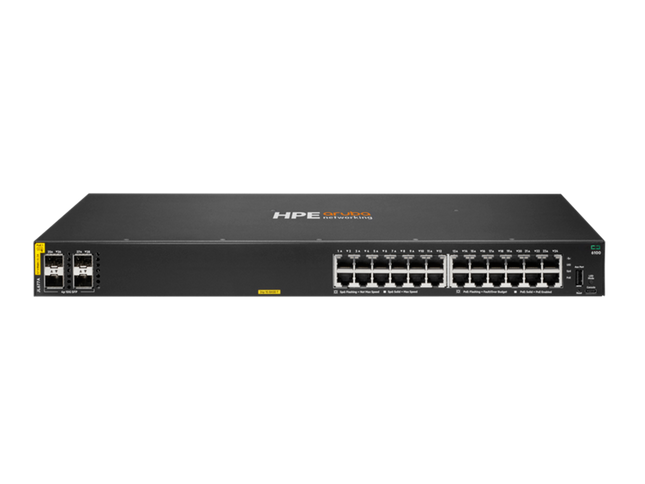Aruba Switch CX 6100 24G Class4 PoE 4SFP+ 370W - vista frontal