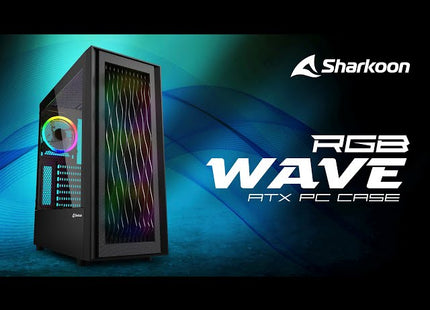 Case Sharkoon RGB Wave Media | ATX | 3x 120mm RGB | 1x 120mm RGB | Vidrio Templado | USB-C